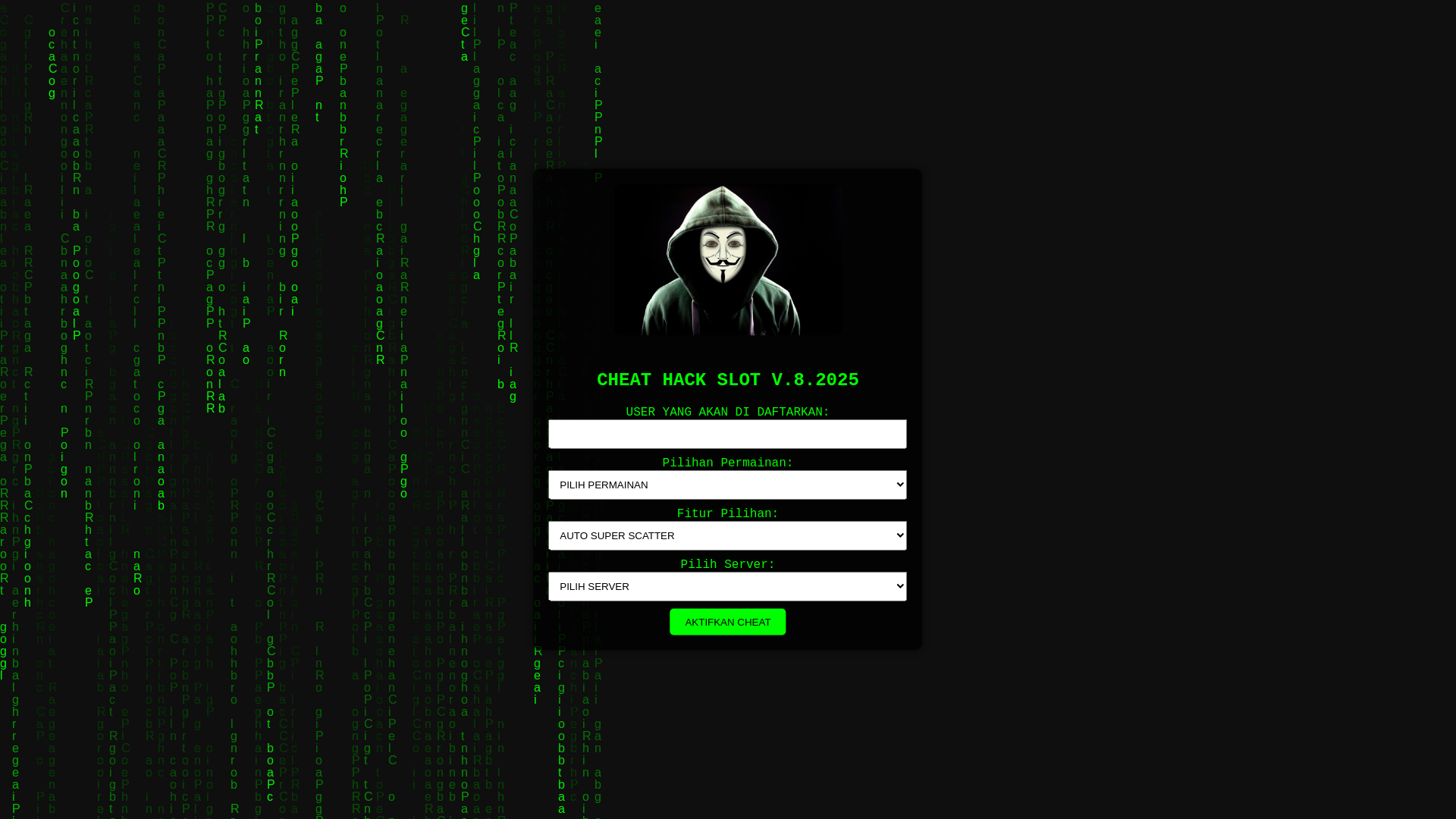 website screenshot of https://cheatslot2025-22w.pages.dev/