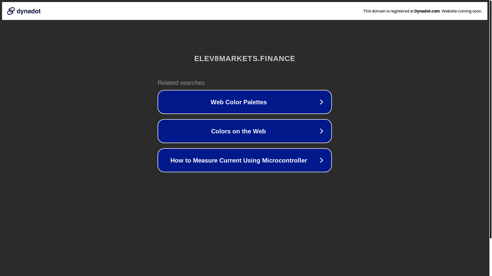 website screenshot of https://elev8markets.finance/
