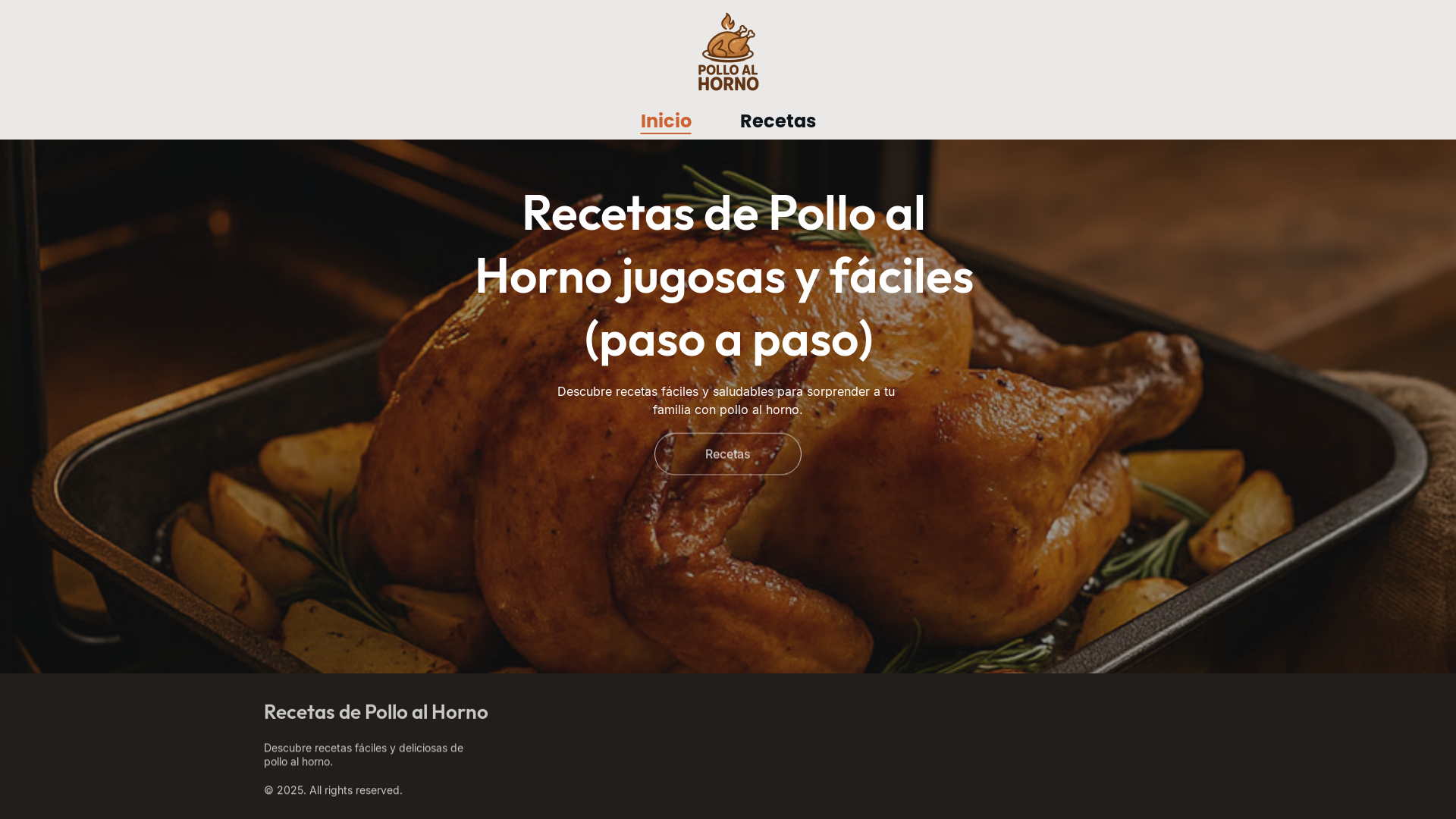 website screenshot of https://recetaspolloalhorno.es/