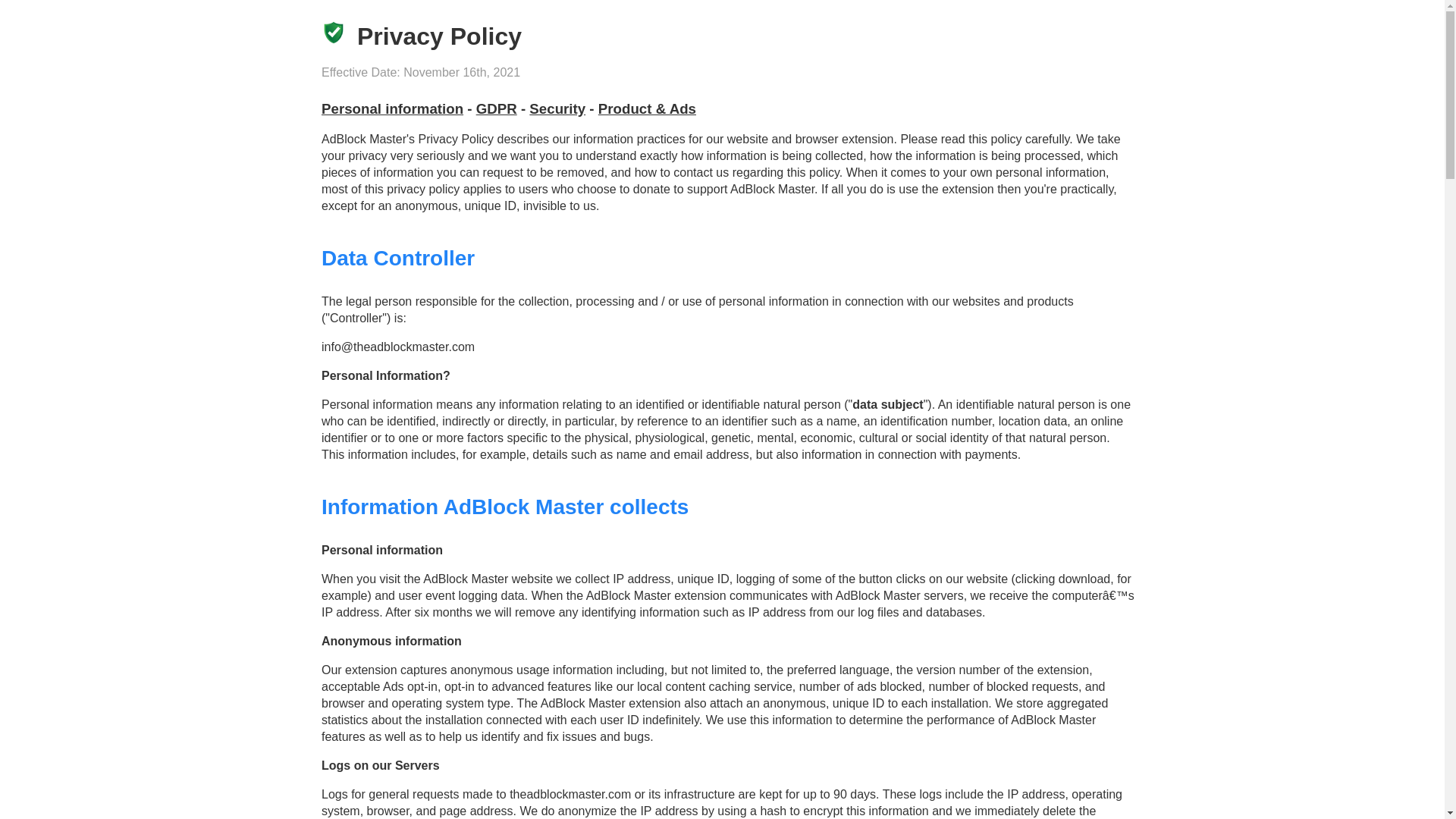 website screenshot of https://adblock-master.org/