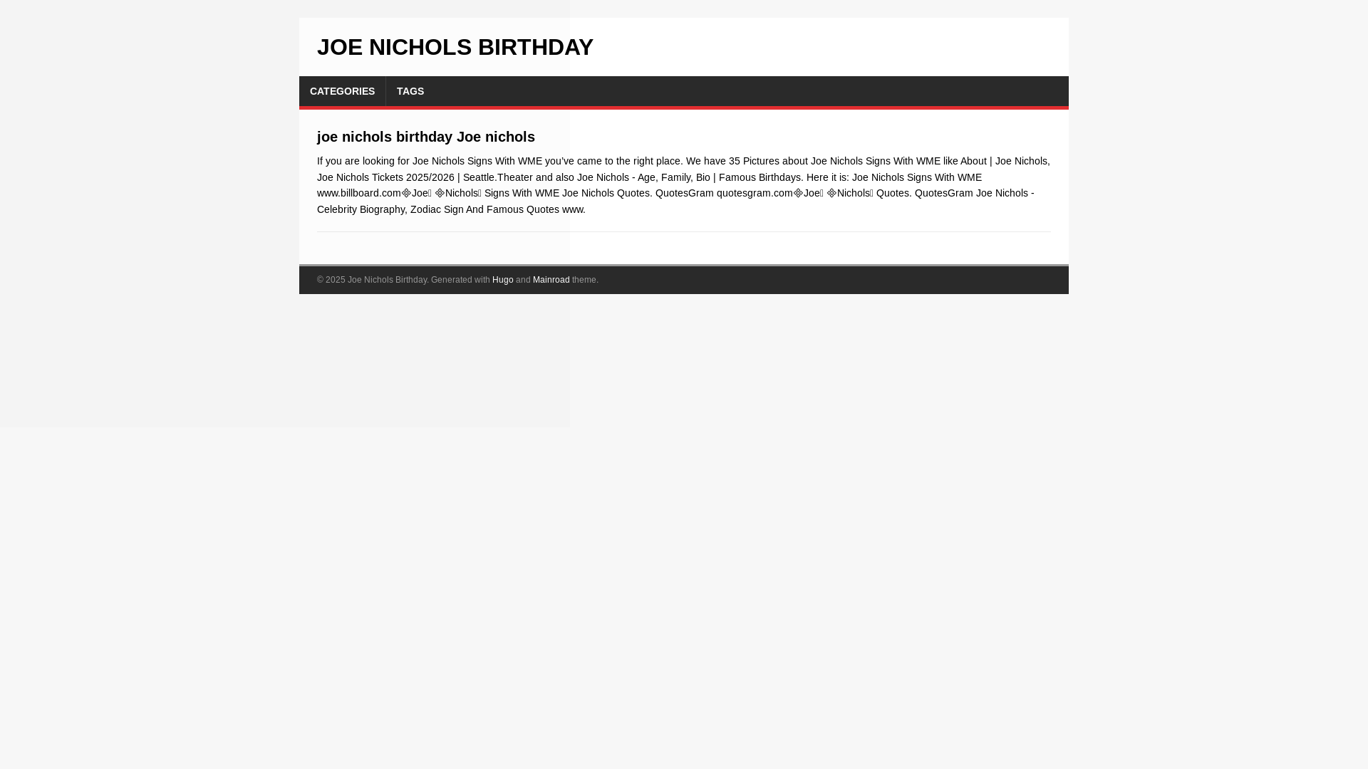 website screenshot of https://joe-nichols-birthday.pages.dev/
