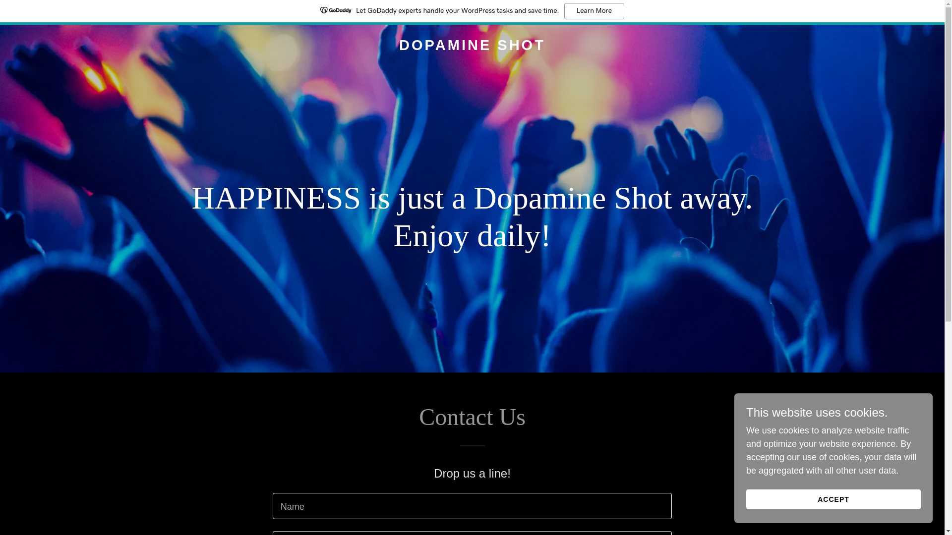 website screenshot of https://dopamineshot.band/