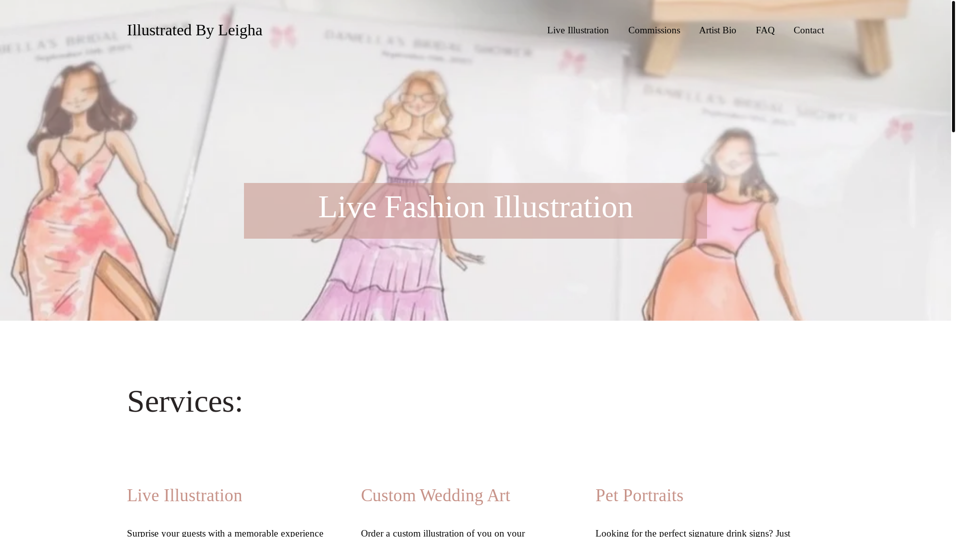 website screenshot of https://illustratedbyleigha.com/
