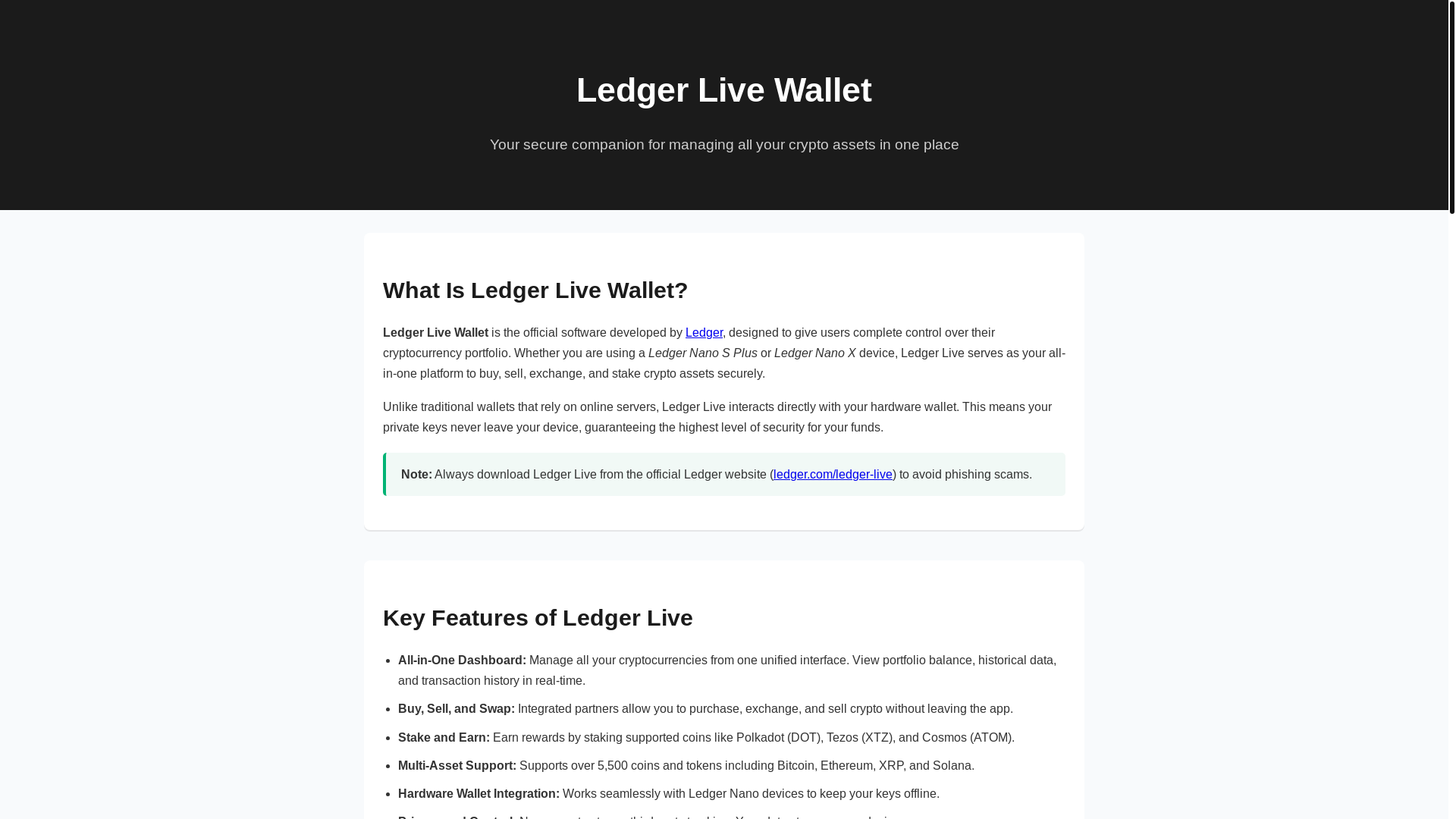 website screenshot of https://ldger-liv-walett-in.pages.dev/