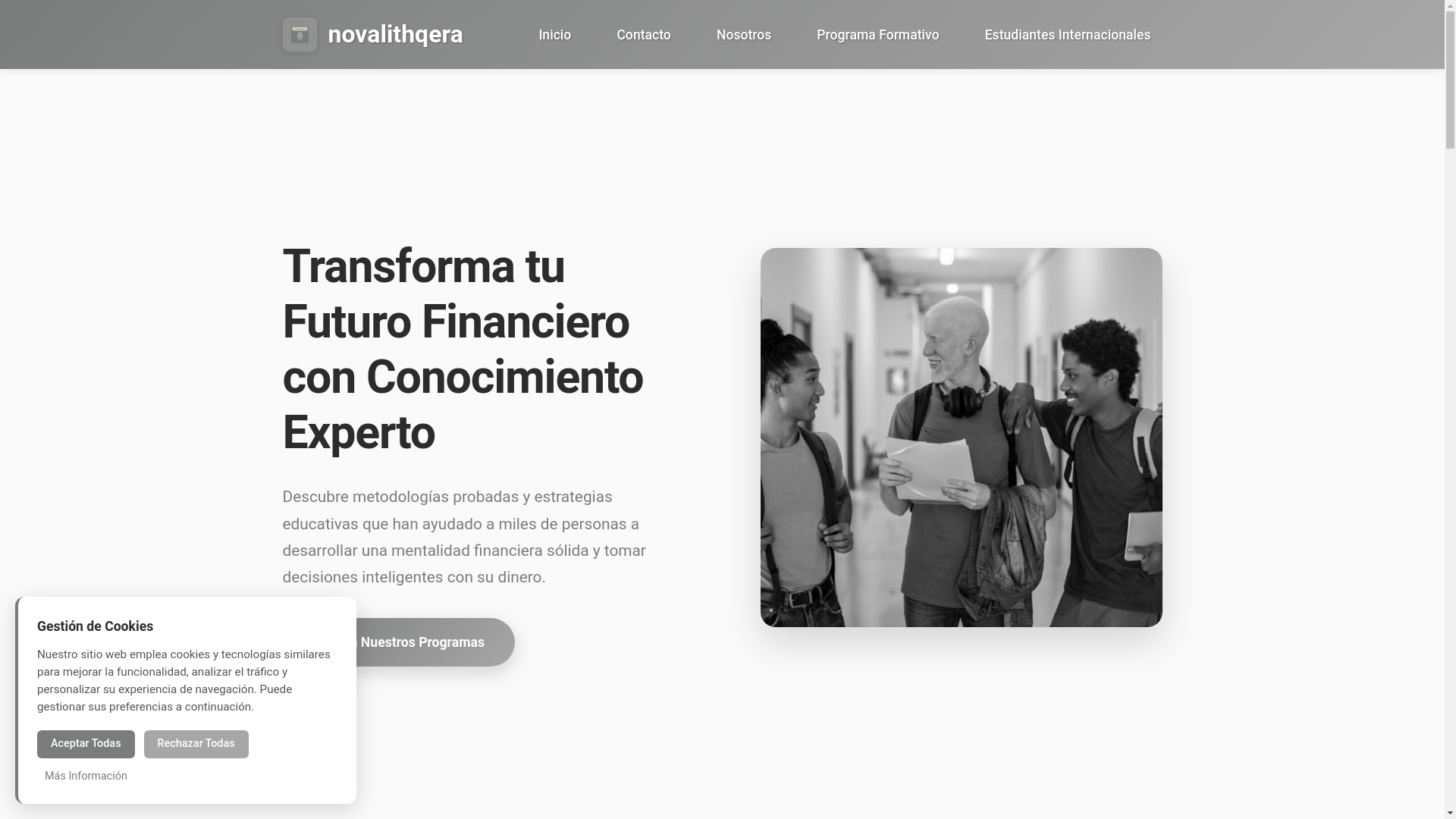 website screenshot of https://novalithqera.com/