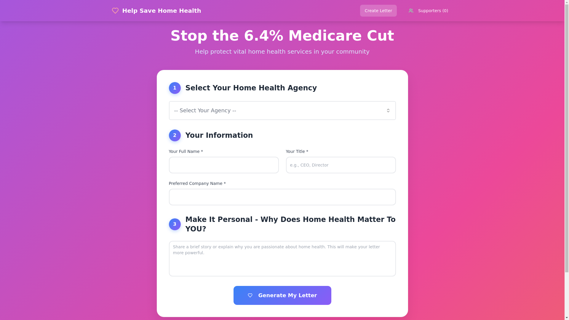 website screenshot of https://helpsavehomehealth.com/