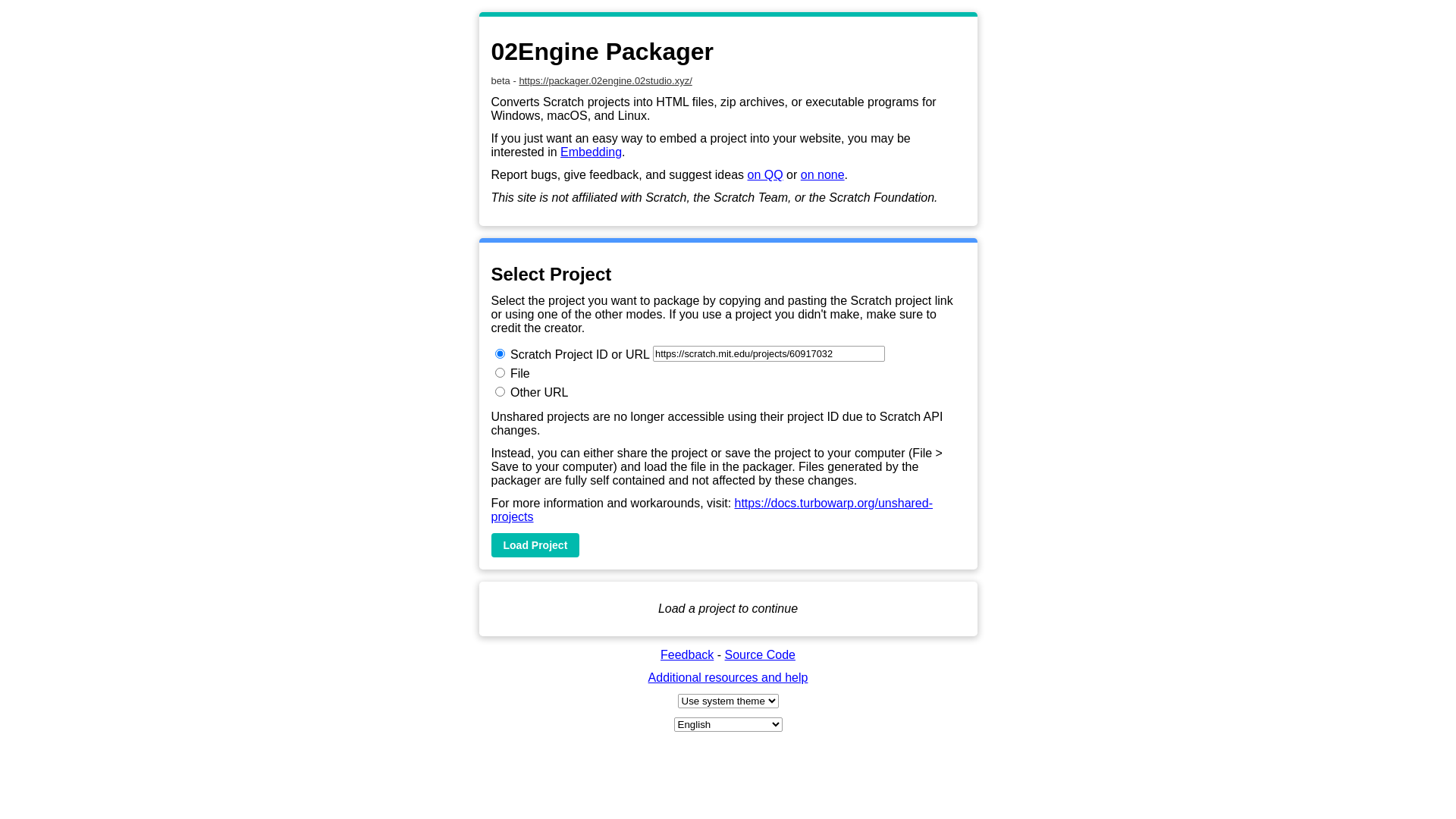 website screenshot of https://02engine-packager.pages.dev/