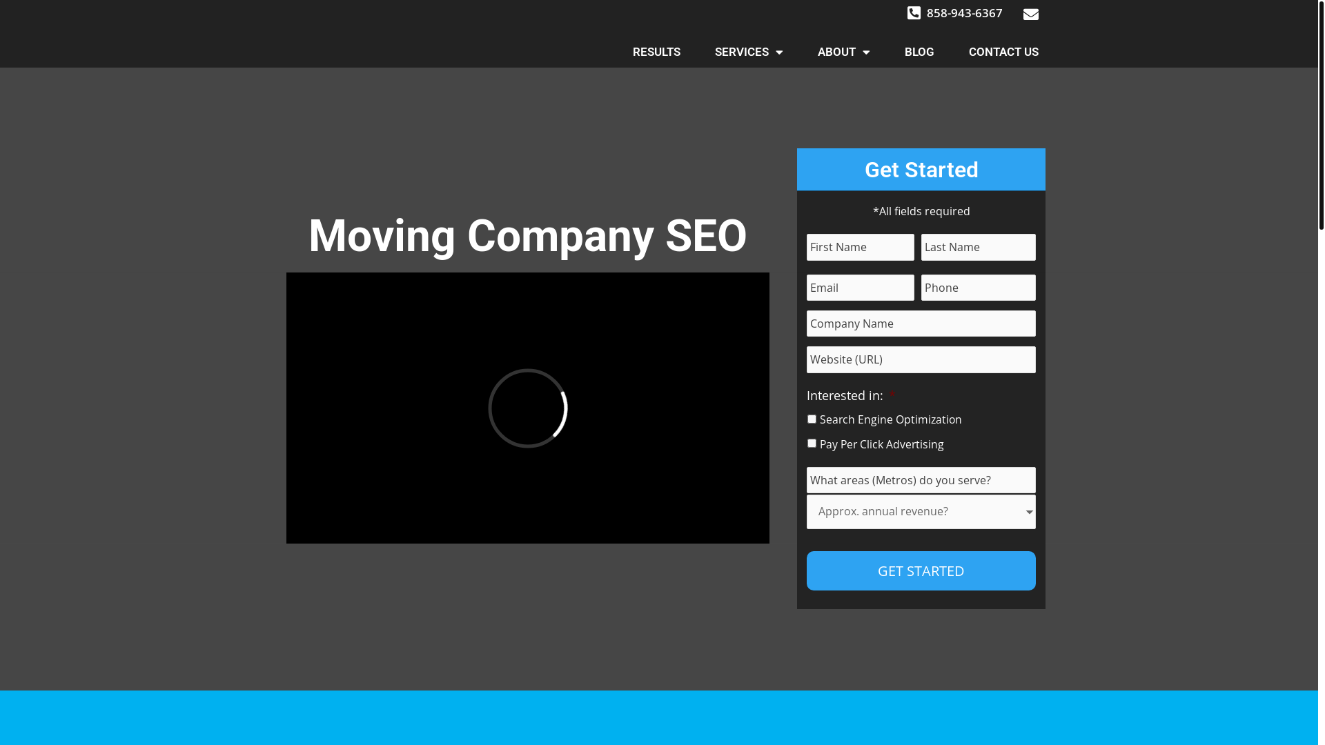 website screenshot of https://moversearchmarketinghub.com/