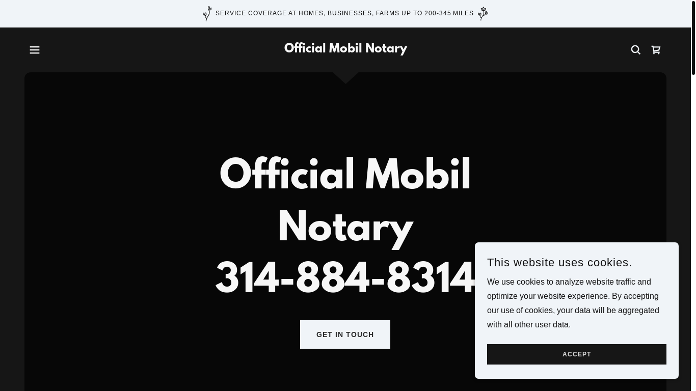 website screenshot of https://officialmobilnotary.com/