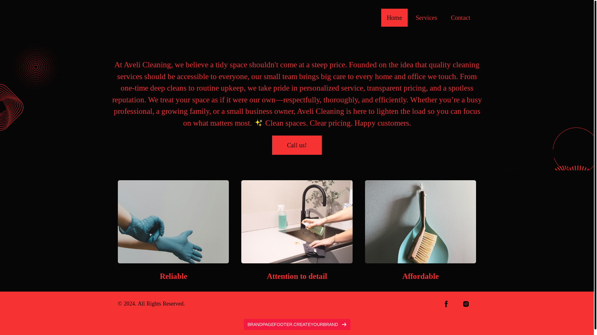 website screenshot of https://avelicleaningllc.com/