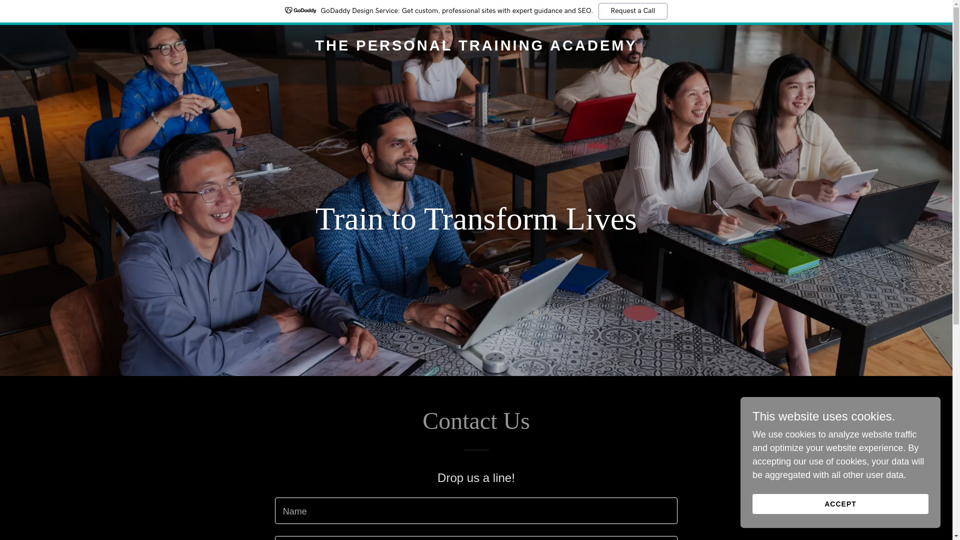website screenshot of https://thepersonaltrainingacademy.com/