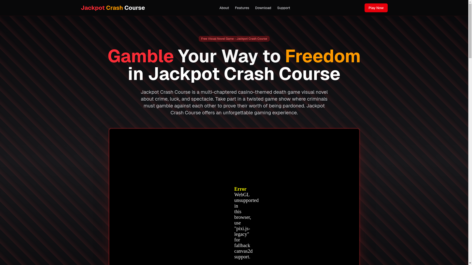 website screenshot of https://jackpotcrashcourse.com/