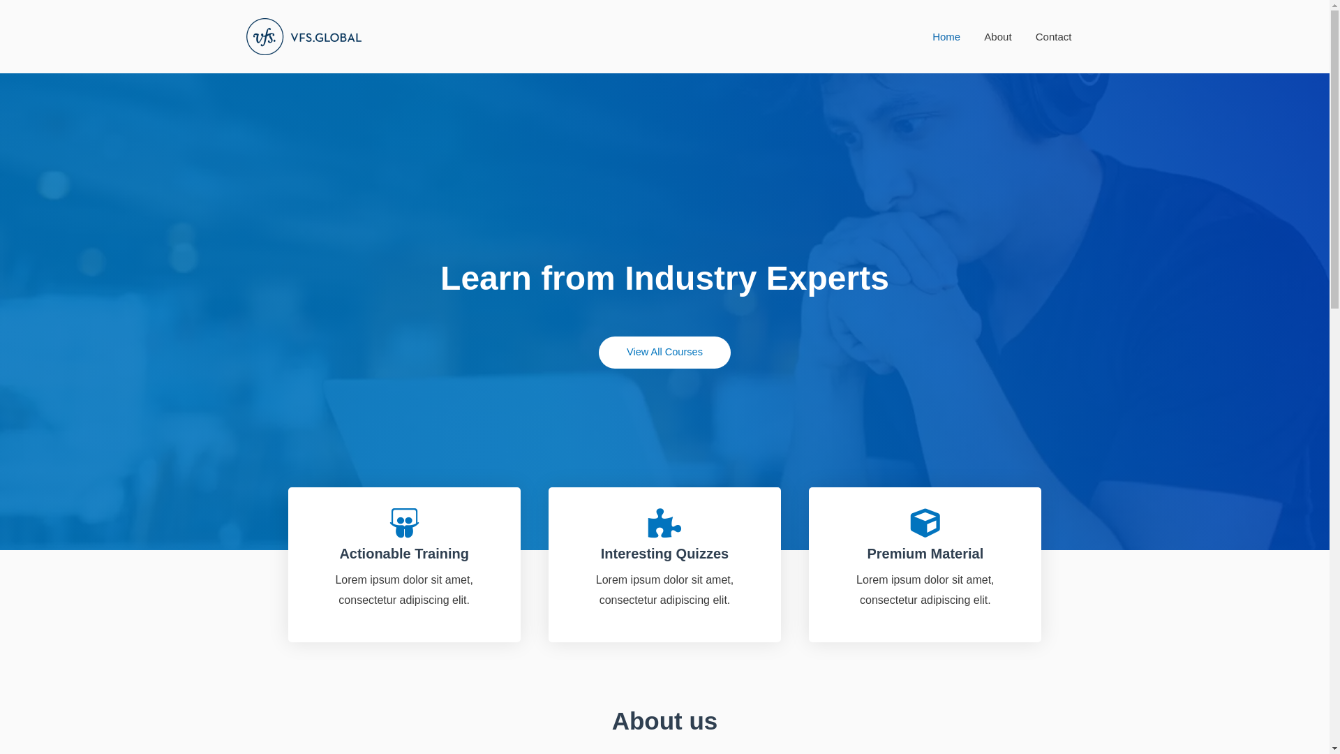 website screenshot of https://helpvfsglobal.com/