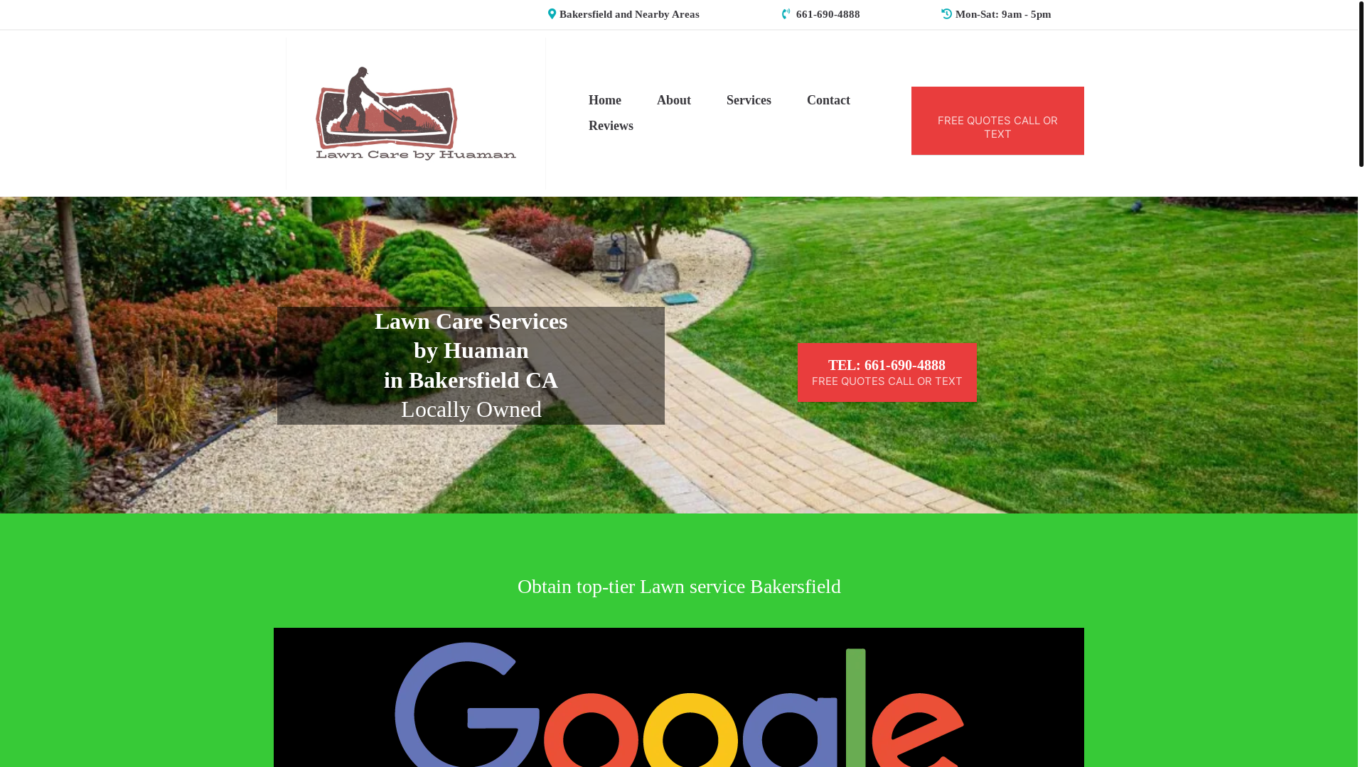 website screenshot of https://lawncarebyhuaman.com/