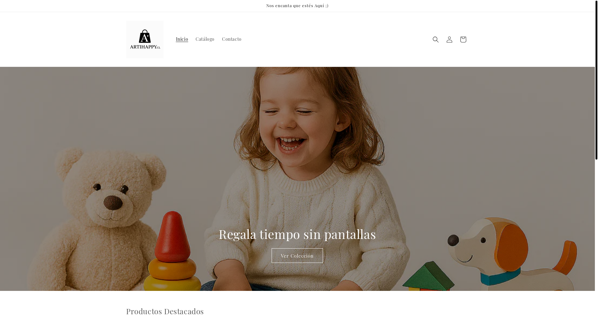 website screenshot of https://artihappy.cl/