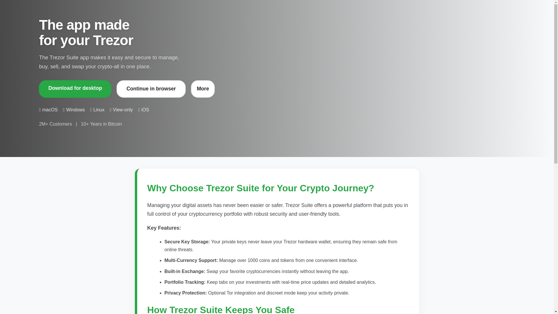website screenshot of https://trezor-suite.pages.dev/