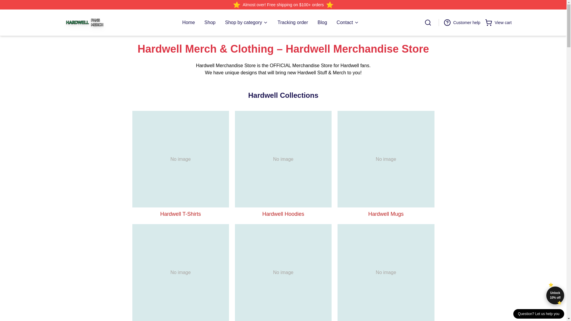website screenshot of https://hardwellmerch.shop/