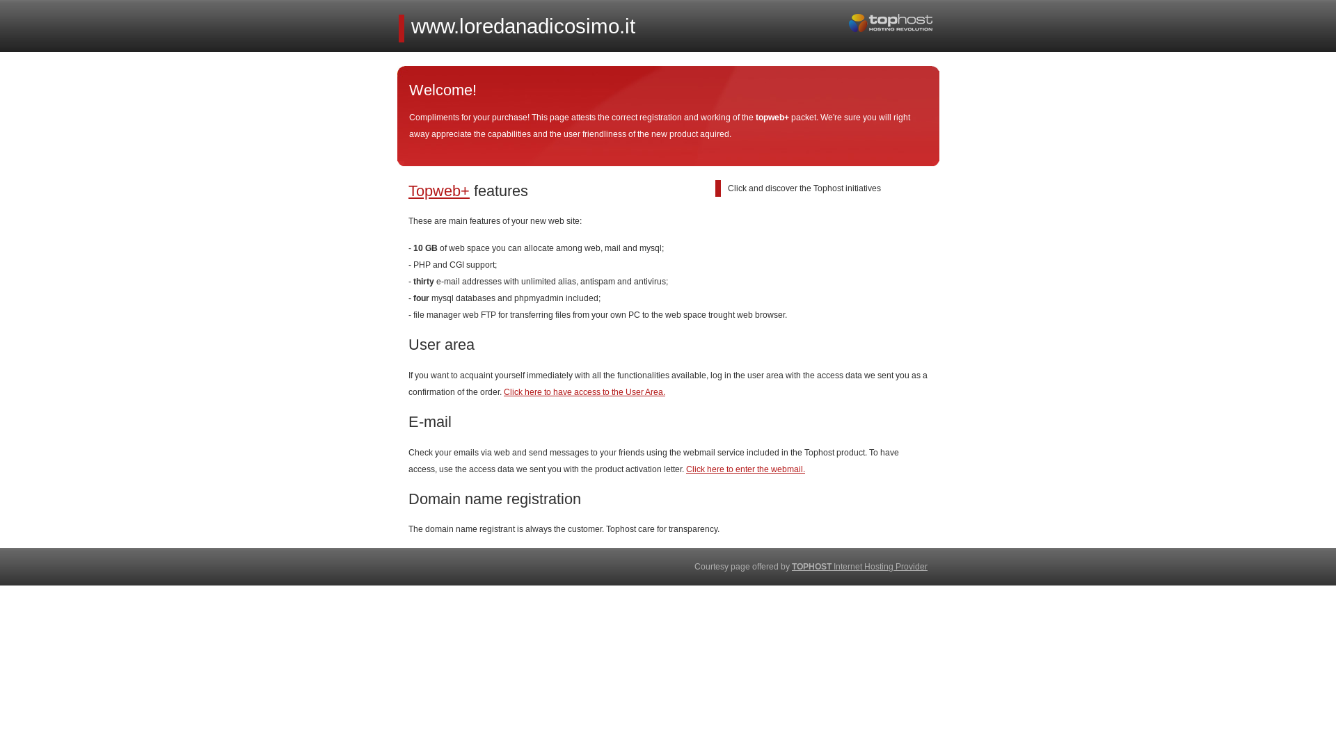 website screenshot of https://loredanadicosimo.it/