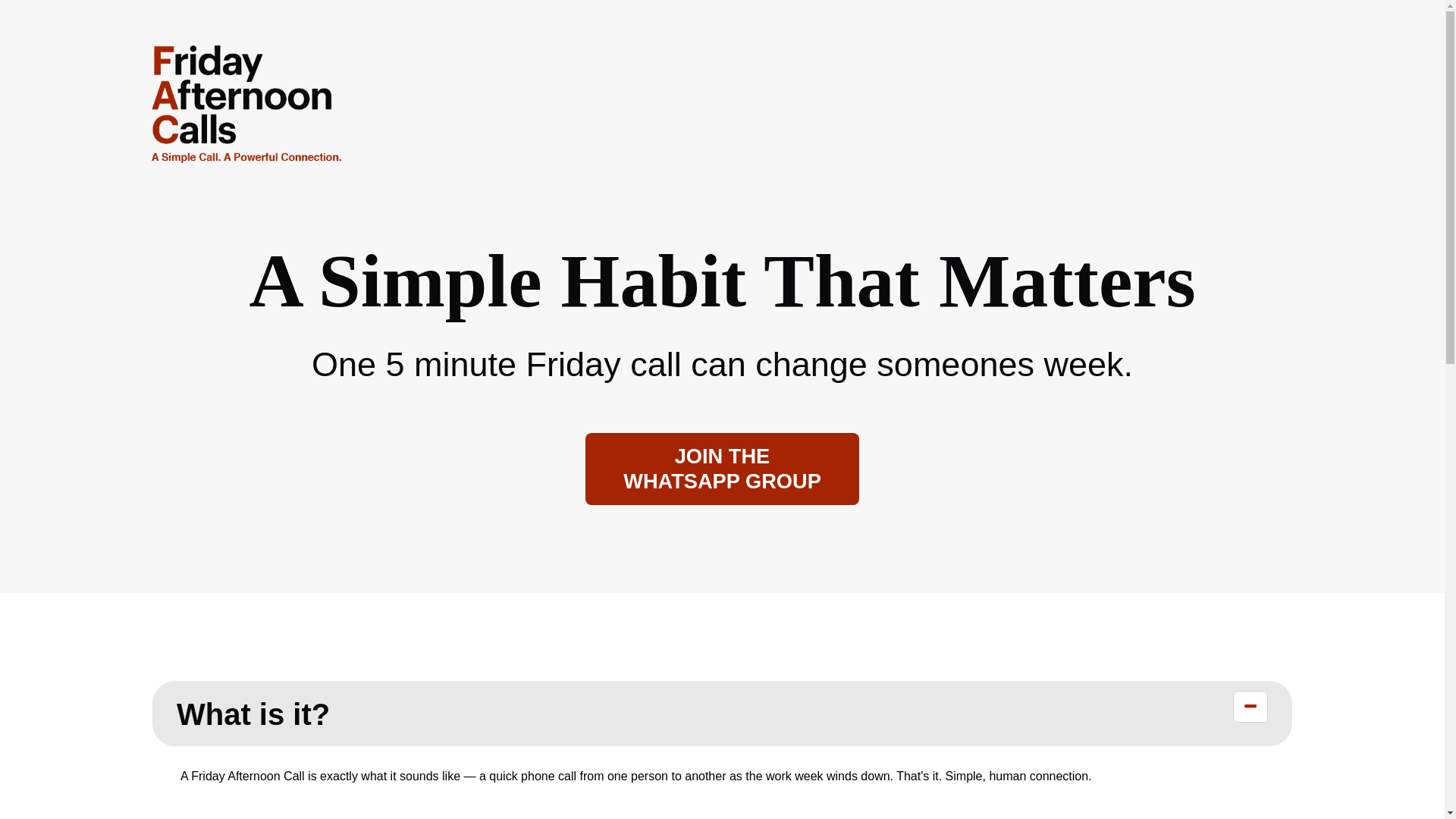 website screenshot of https://fridayafternooncalls.com/
