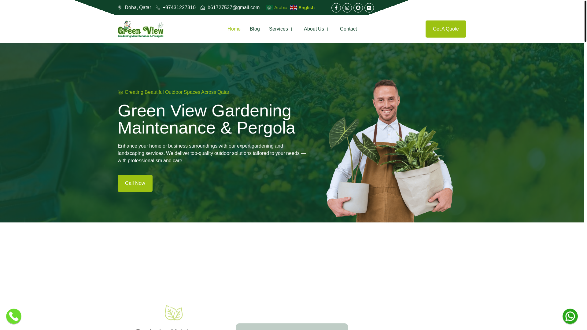website screenshot of https://greenviewgardeningmaintenance.com/