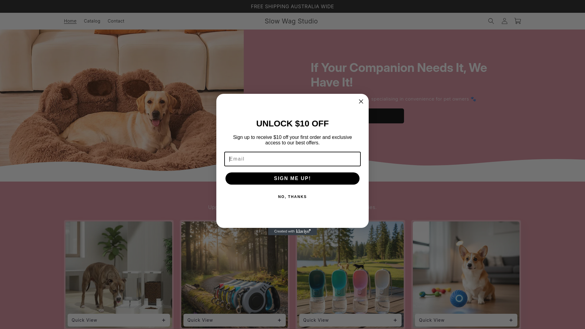 website screenshot of https://slowwagstudio.au/