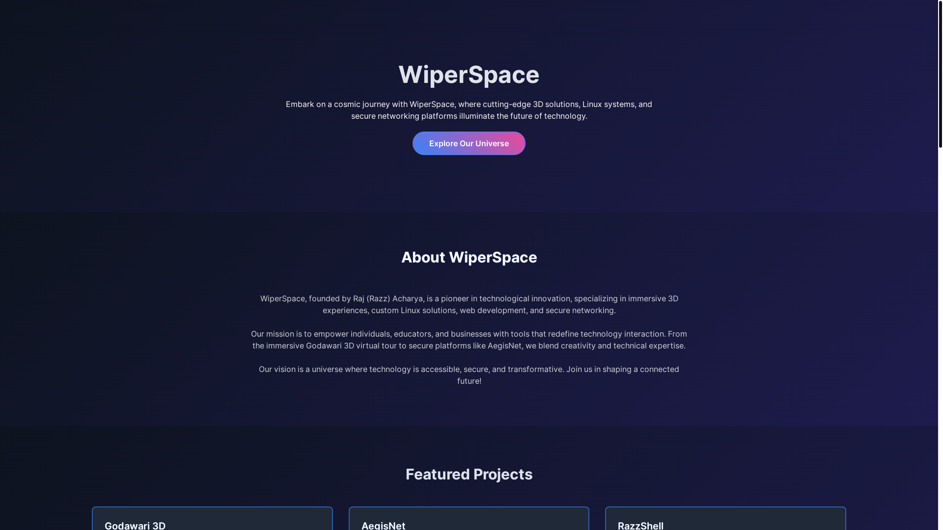 website screenshot of https://wiperspace.name.ng/