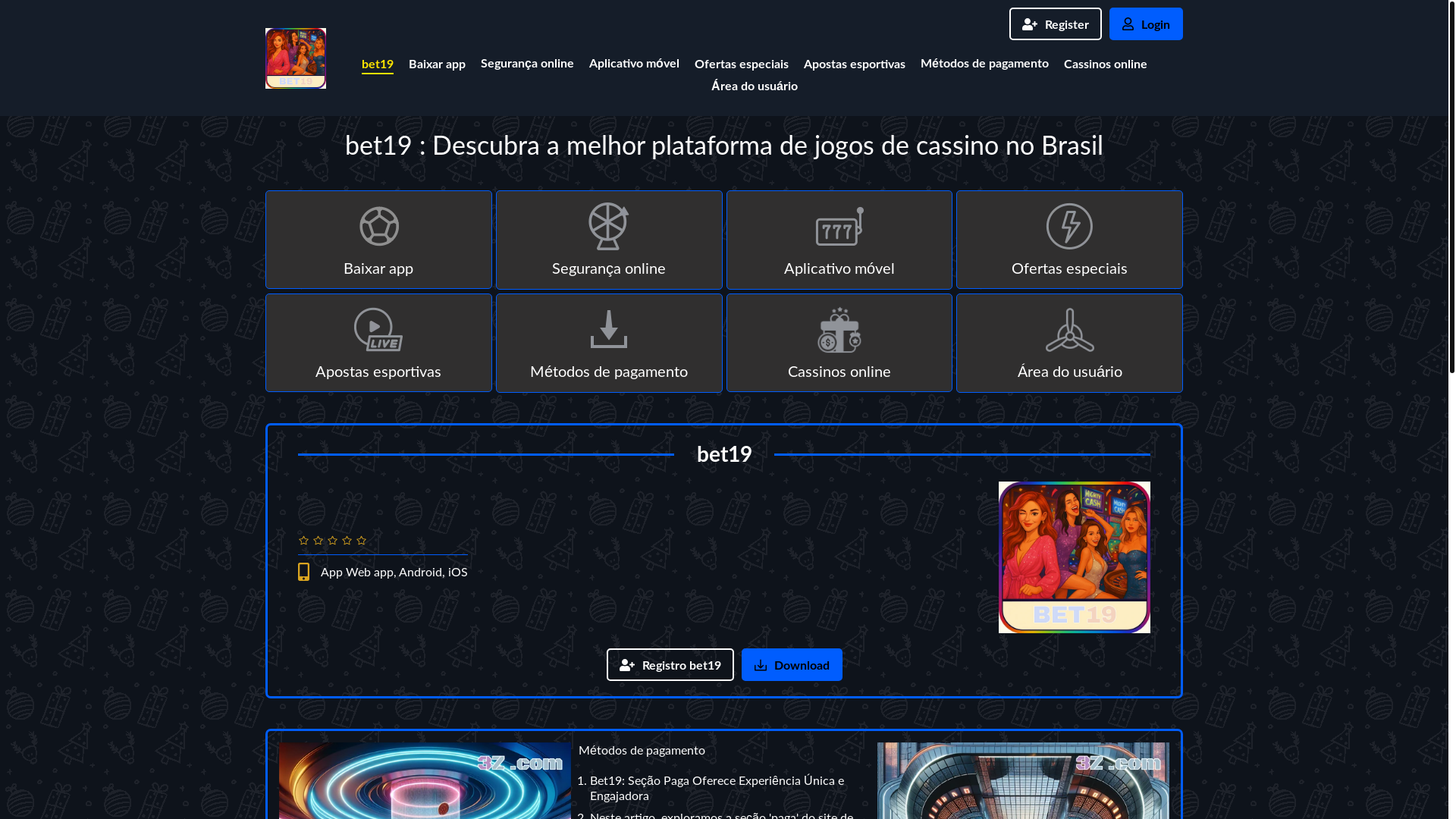 website screenshot of https://bet19-com.com/
