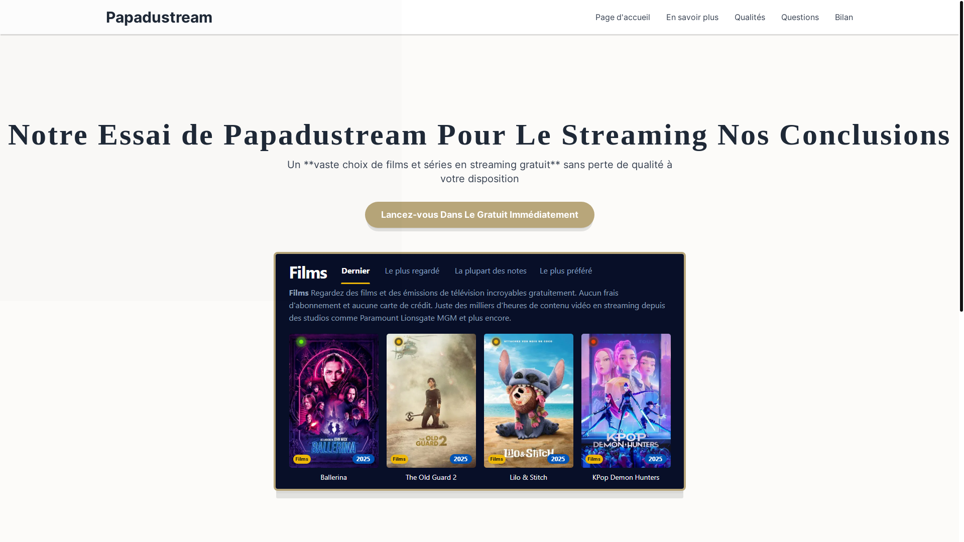 website screenshot of https://papadustream-rix8-9o0.pages.dev/