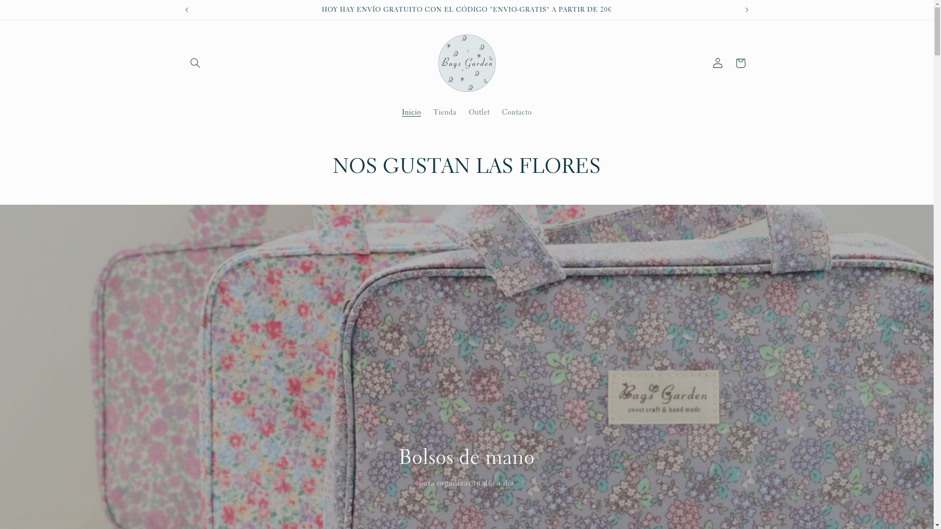 website screenshot of https://bagsandgarden.com/
