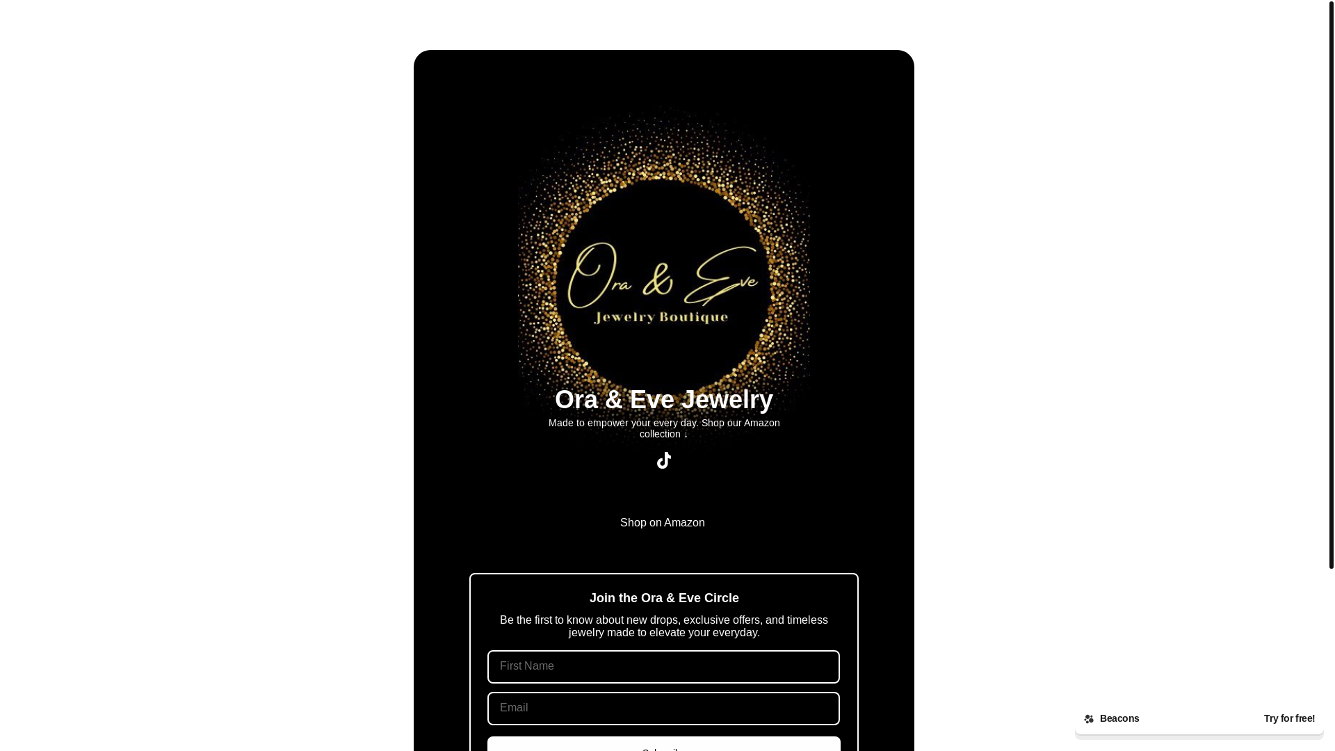 website screenshot of https://oraevejewelry.com/