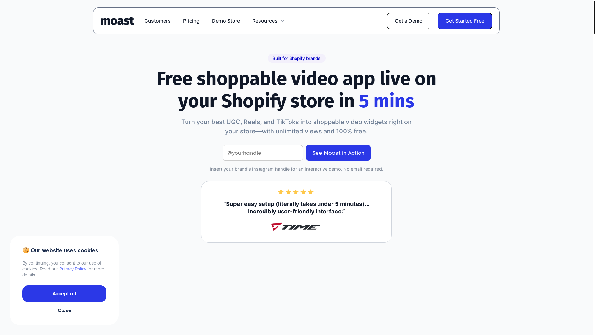 website screenshot of https://teammoast.com/