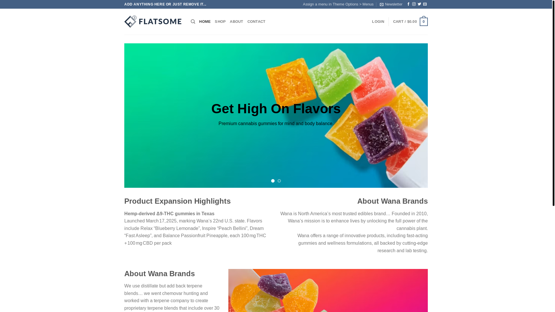website screenshot of https://officialwanabrands.com/