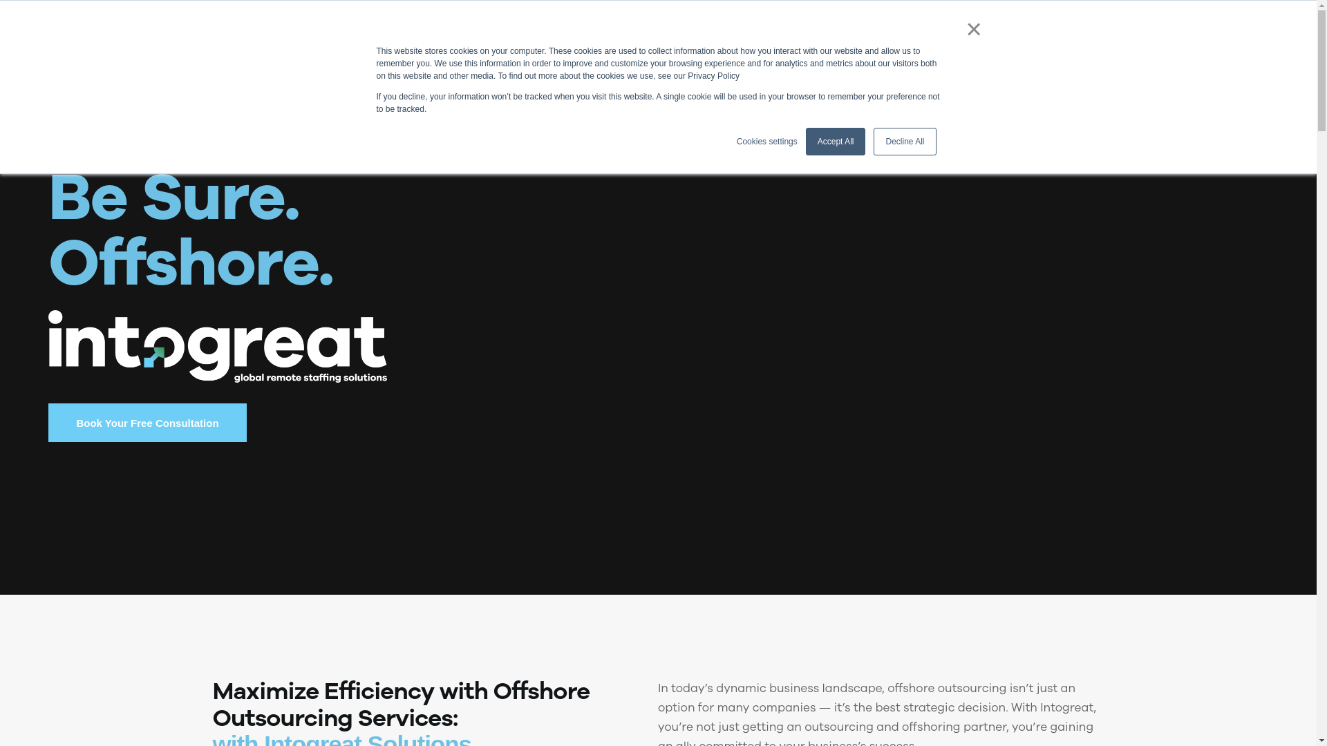 website screenshot of https://intogreatsolutions.com/