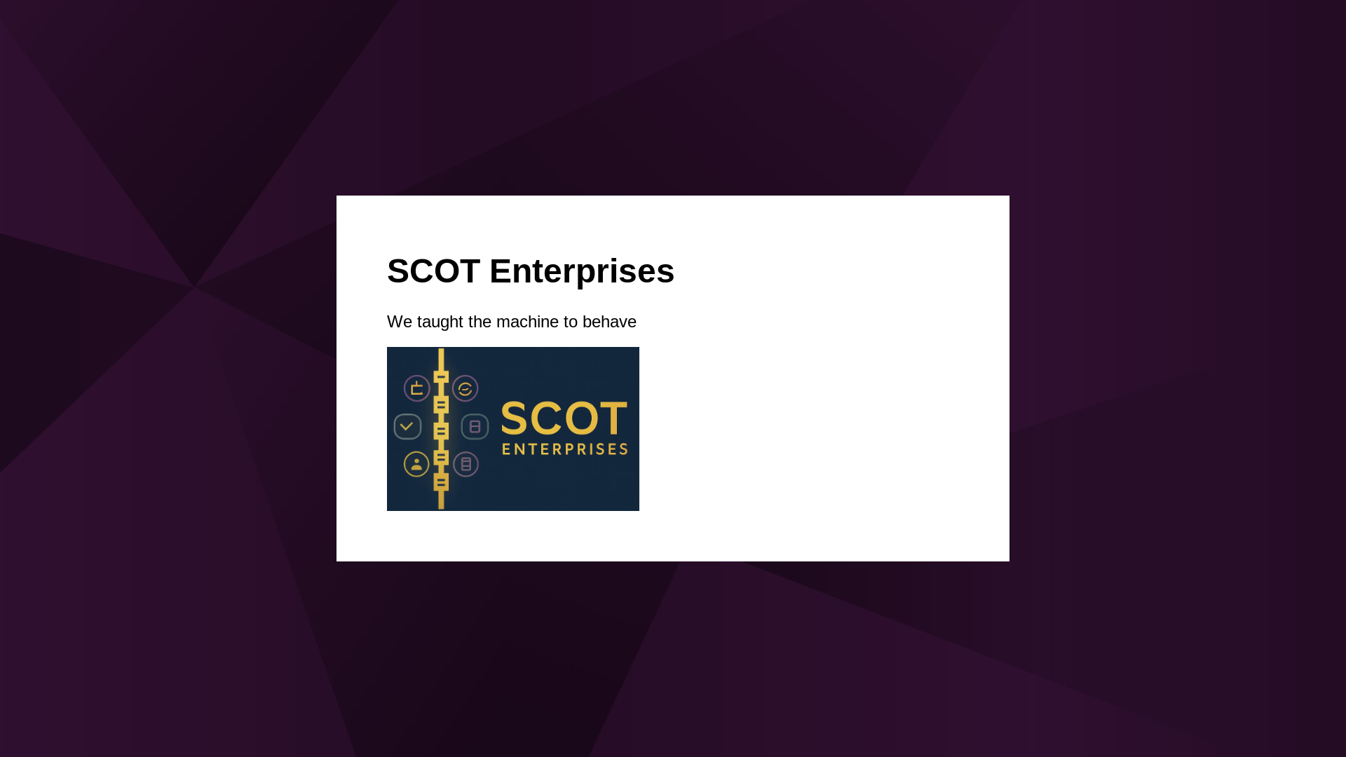 website screenshot of https://scotenterprises.ai/