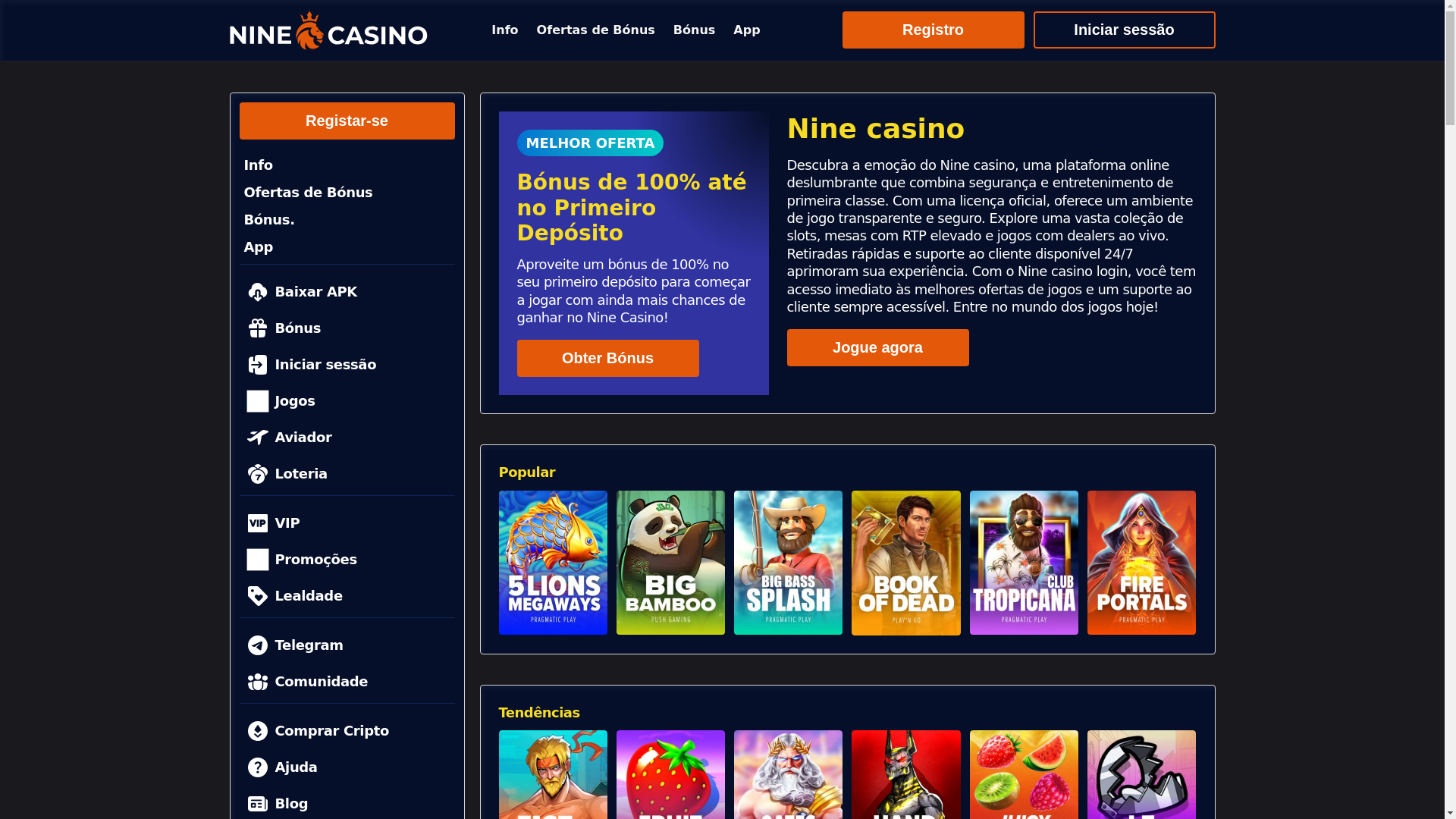 website screenshot of https://ninecasinoportugal.pages.dev/