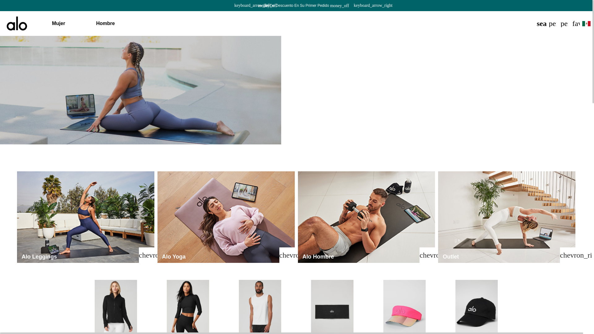 website screenshot of https://www.aloyoga-mexico.com.mx/