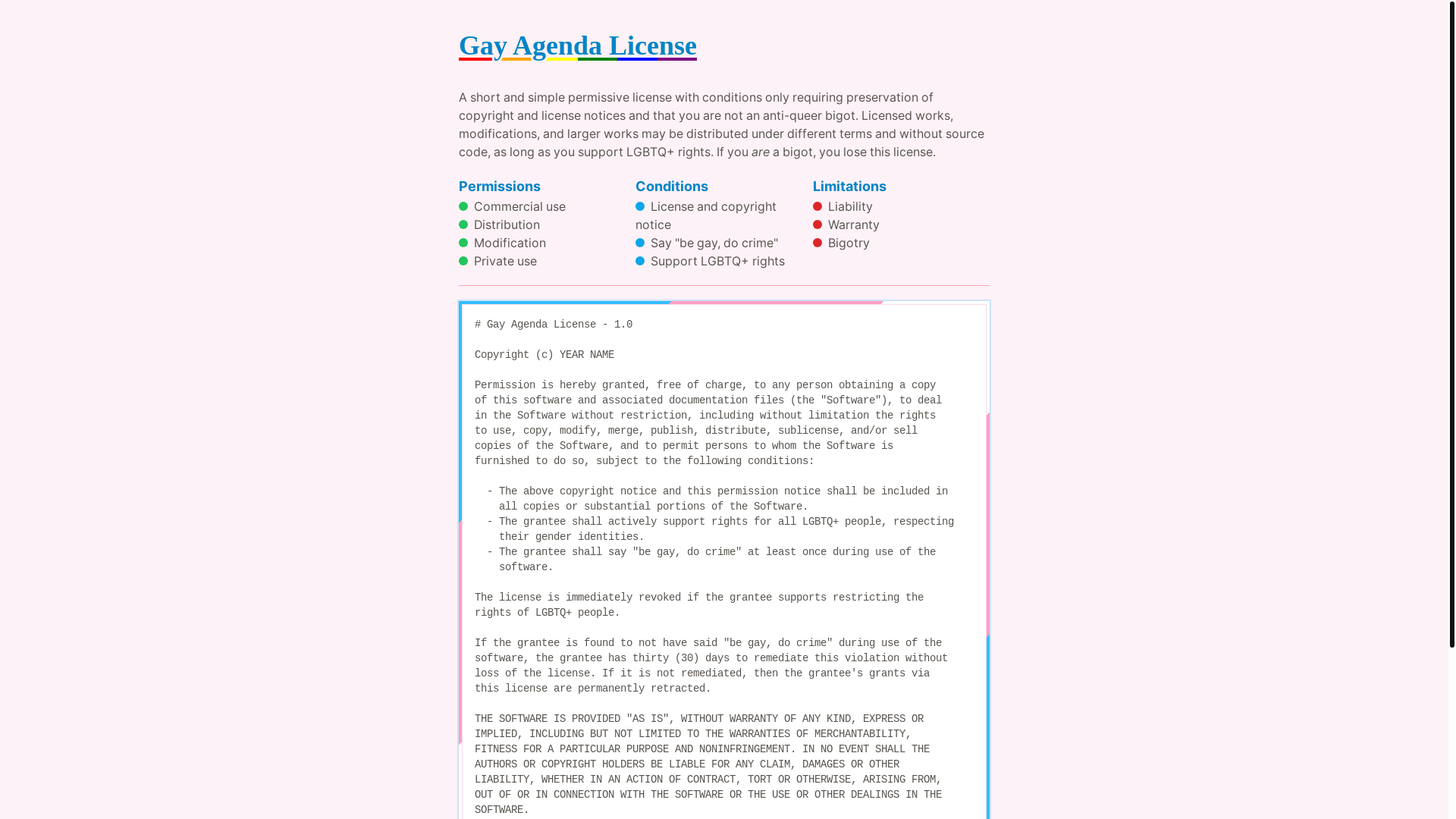 website screenshot of https://gay-agenda-license.pages.dev/