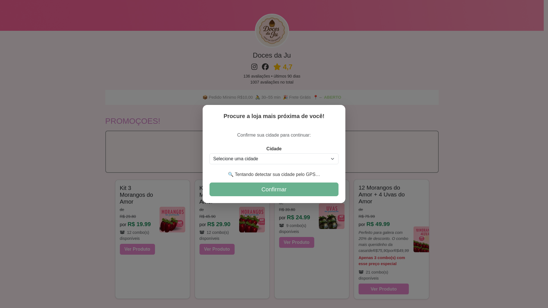 website screenshot of https://docesdajudelivery.com/