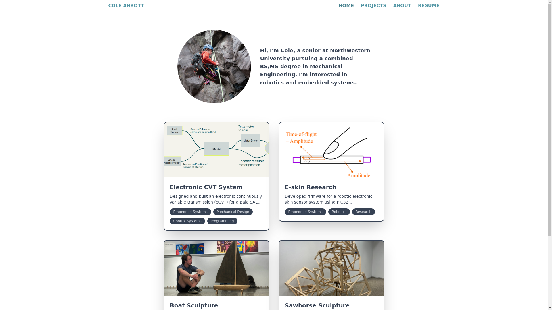 website screenshot of https://coleabbott.xyz/