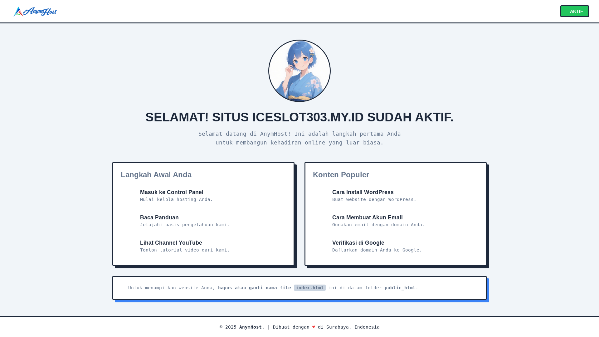 website screenshot of https://iceslot303.my.id/