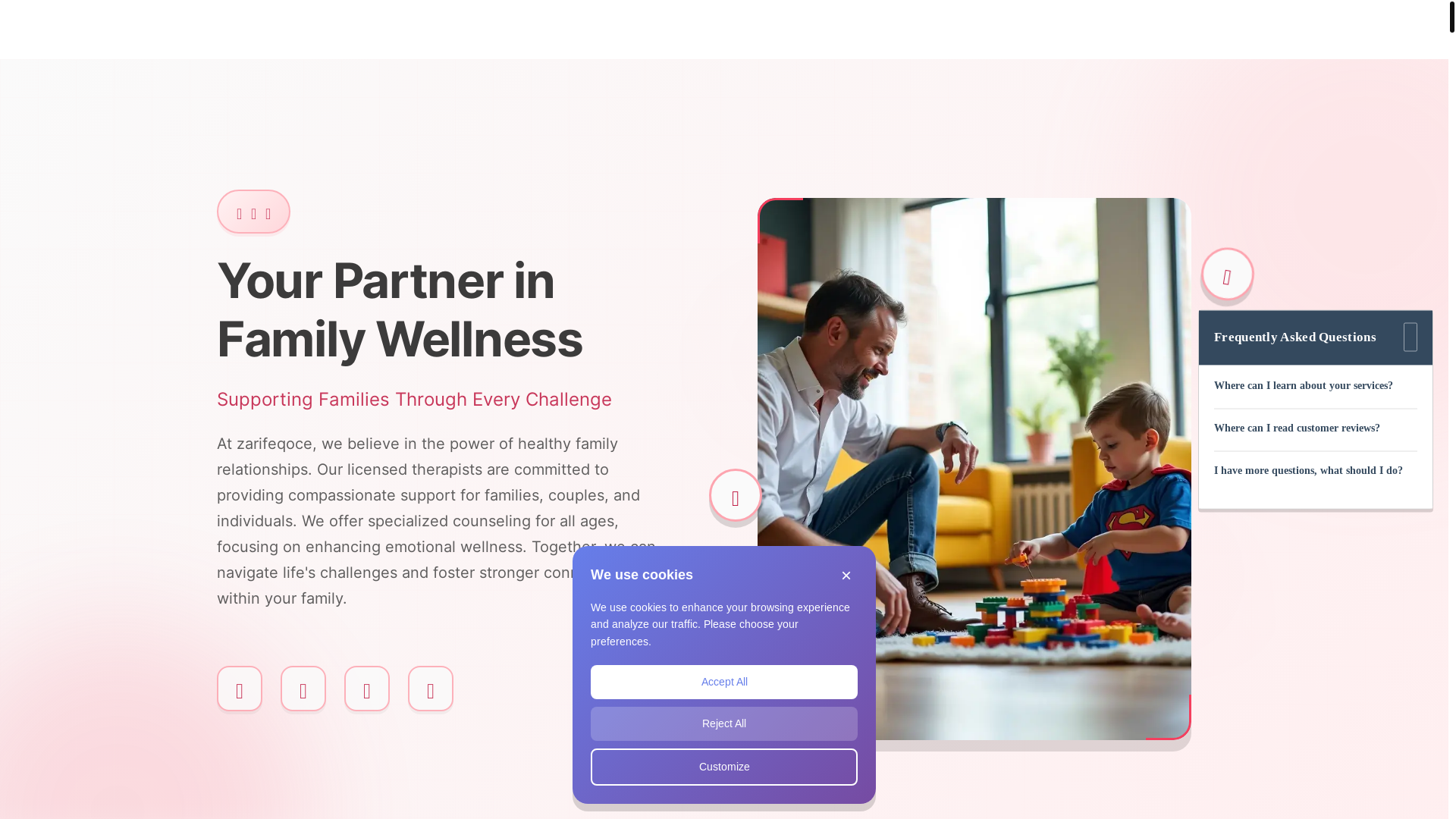 website screenshot of https://zarifeqoce.com/