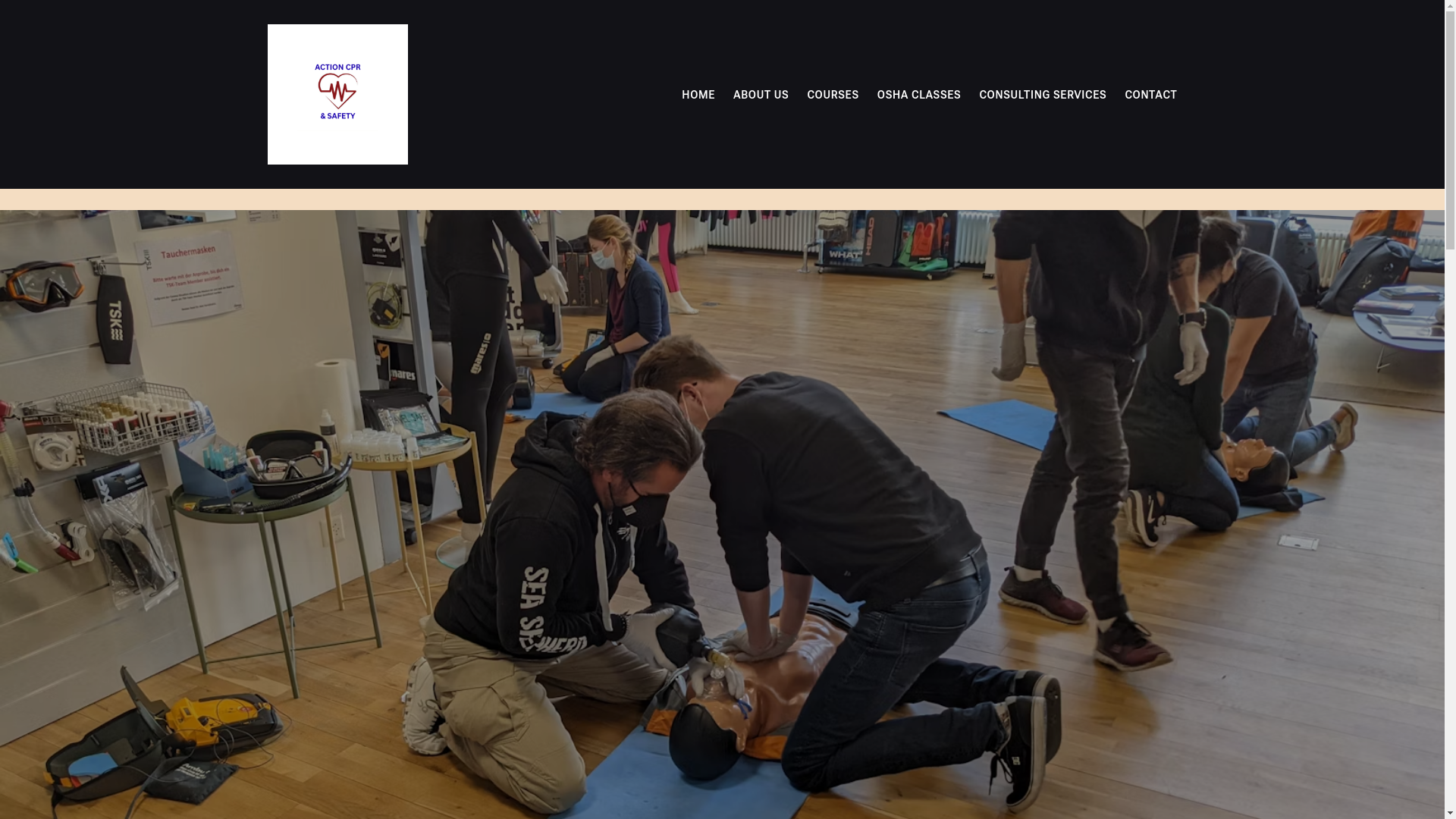 website screenshot of https://actioncprandsafety.com/