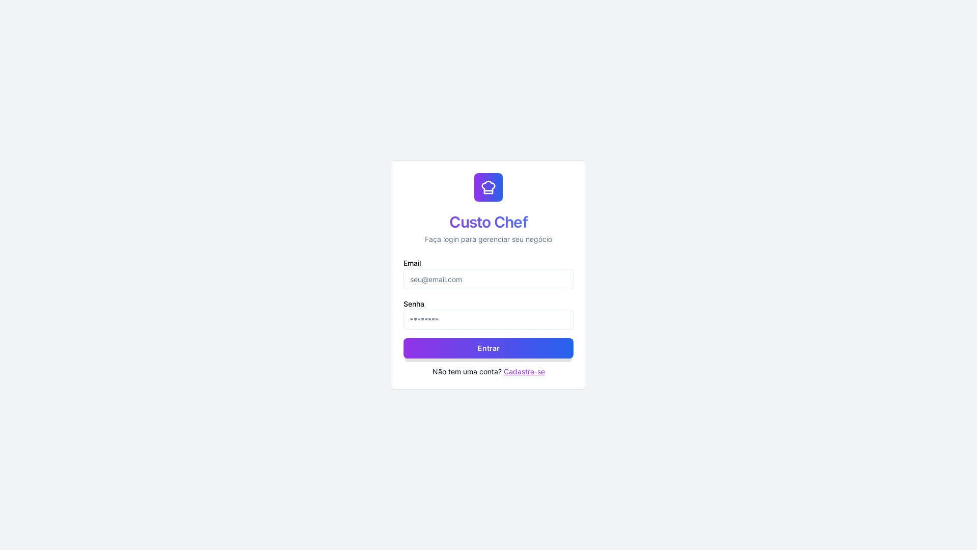 website screenshot of https://custochef.online/