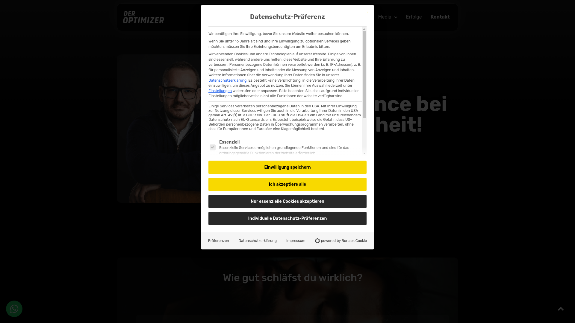 website screenshot of https://deroptimizer.at/