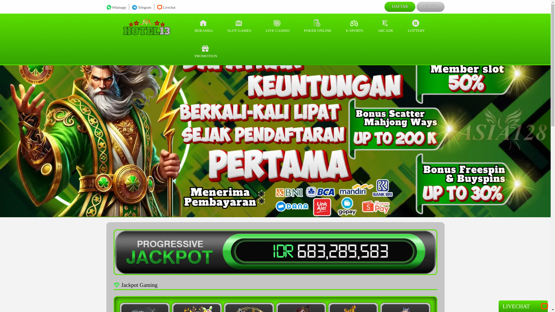 website screenshot of https://hotel13.org/