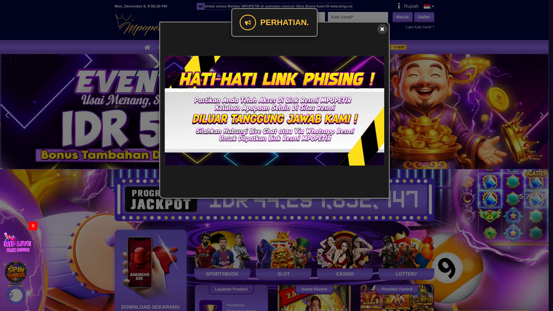 website screenshot of https://linkmpopetir.site/