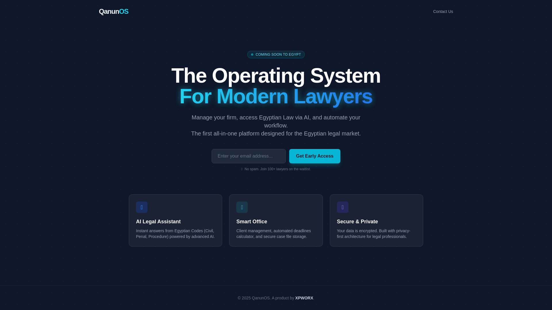 website screenshot of https://qanunos.com/