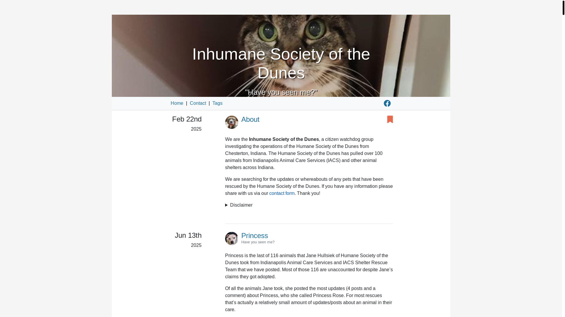 website screenshot of https://inhumane-society-of-the-dunes.pages.dev/