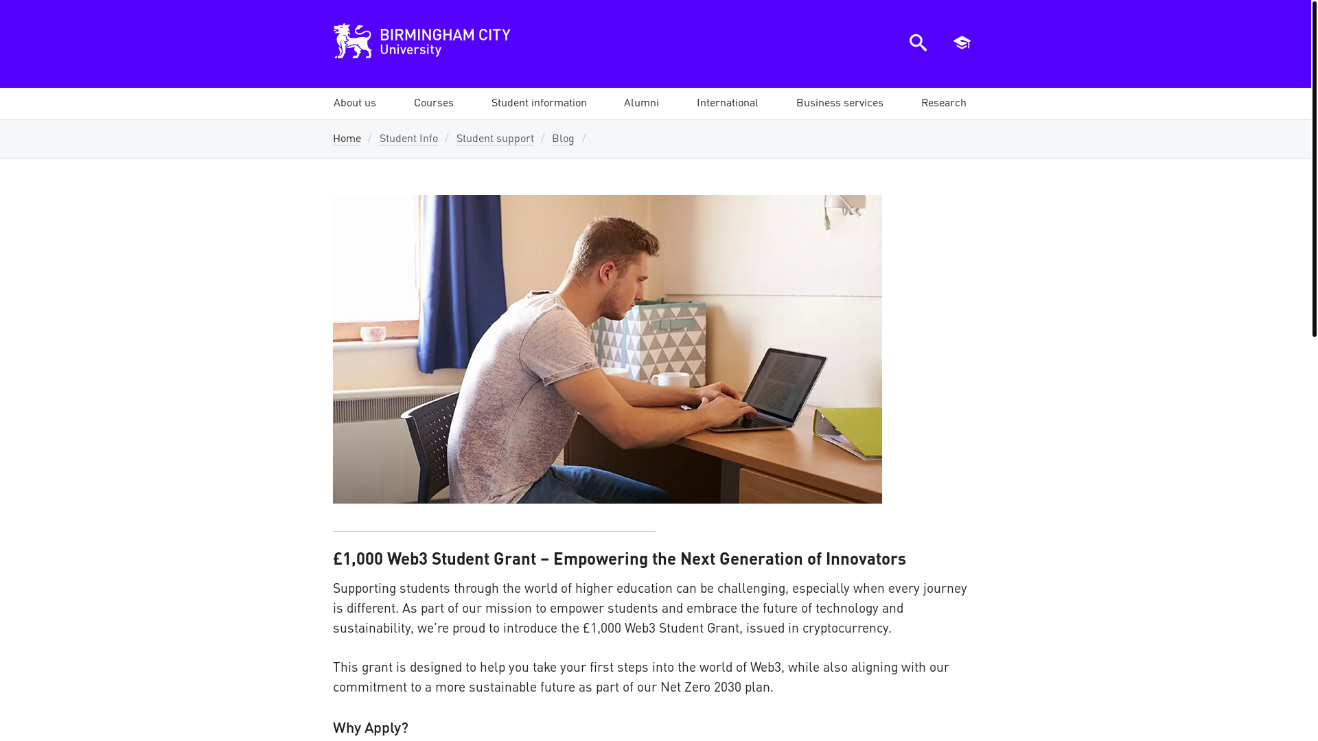 website screenshot of https://birminghamcityuni.org/
