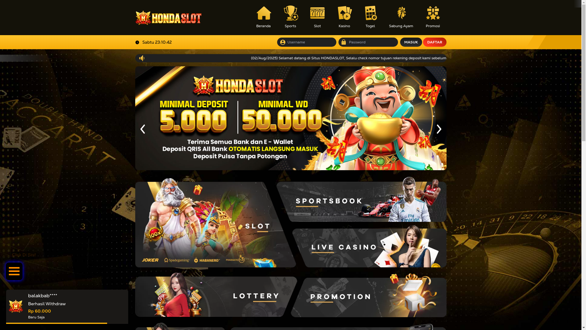 website screenshot of https://hondagacor58.xyz/